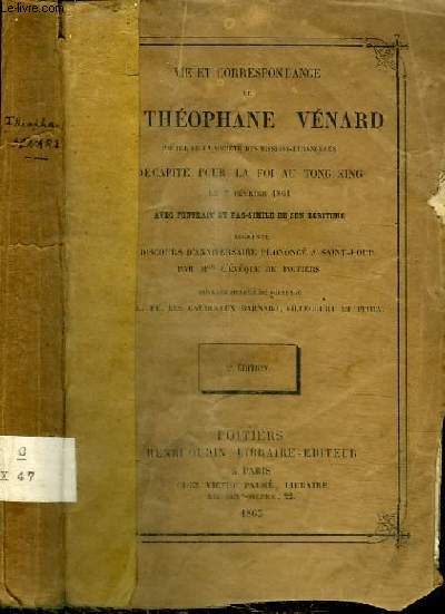 VIE ET CORRESPONDANCE DE THEOPHANE VENARD