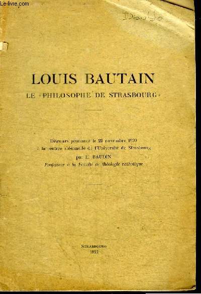 LOUIS BAUTAIN - LE 