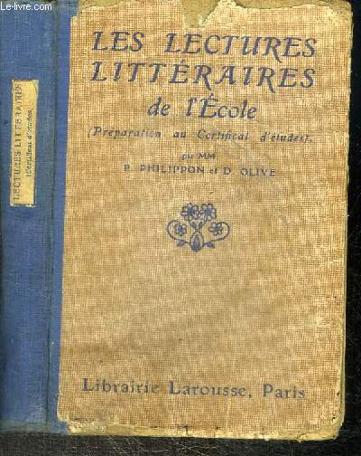 LES LECTURES LITTERAIRES DE L'ECOLE