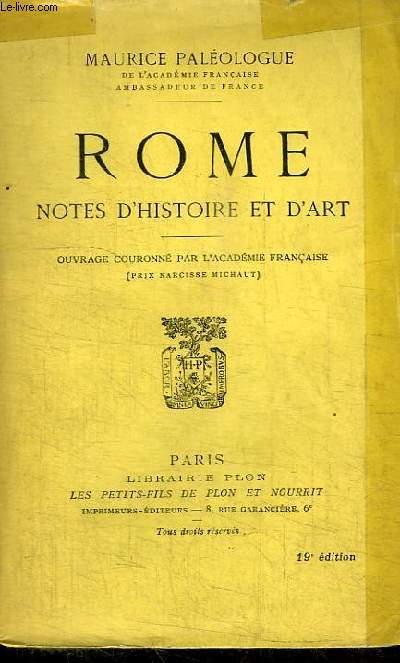 ROME, NOTES D'HISTOIRE ET D'ART