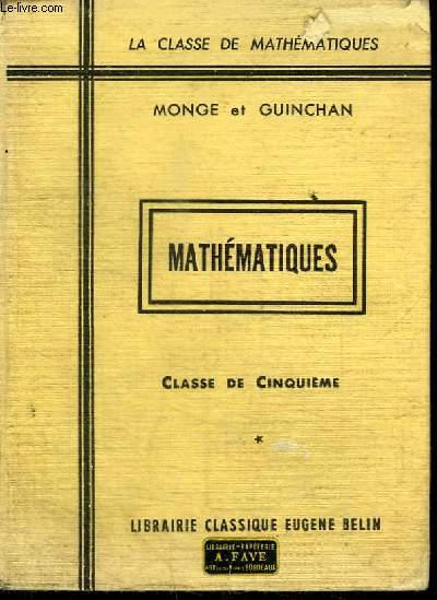 MATHEMATIQUES - CLASSE DE CINQUIEME