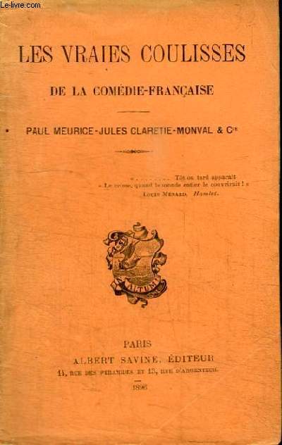 LES VRAIES COULISSES DE LA COMEDIE-FRANCAISE