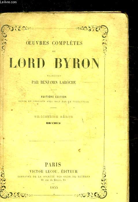 OEUVRES COMPLETES DE LORD BYRON