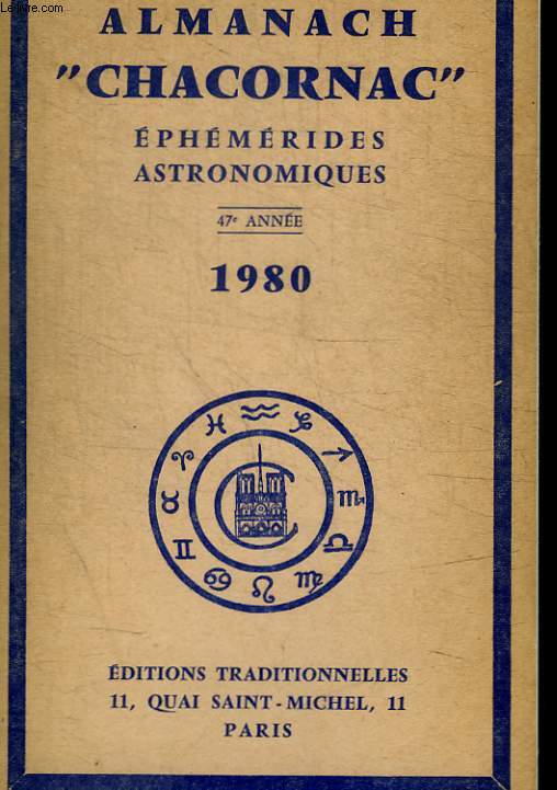 ALMANACH CHACORNAC - EPHEMERIDES ASTRONOMIQUES