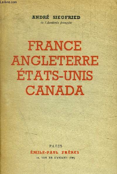 FRANCE ANGLETERRE ETATS-UNIS CANADA