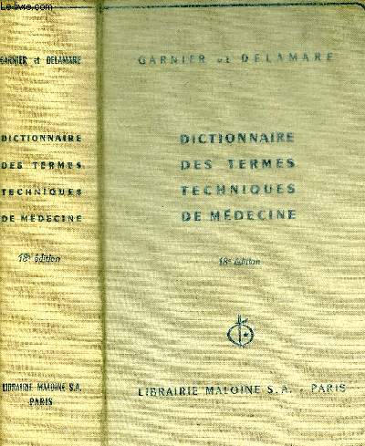 DICTIONNAIRE DES TERMES TECHNIQUES DE MEDECINE