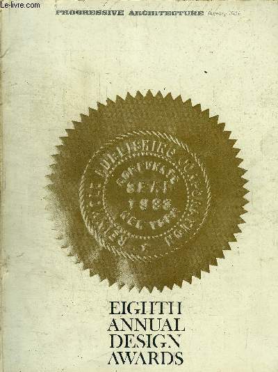 PROGRESSIVE ARCHITECTURE - JANNUARY 1961 - EIGHT ANNUAL DESIGN AWARDS -