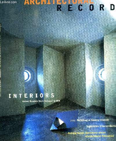 ARCHITECTURAL RECORD - INTERIORS - N 9 - 1999 - INDOORS REALMS FROM TRANQUIL TO HOT -