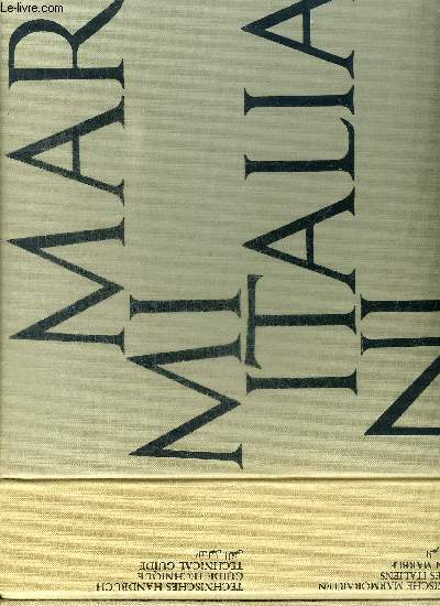 GUIDE TECHNIQUE - MARBRES ITALIENS - MARMI ITALIANI- CLASSEUR + LIVRE RELIE SOUS EMBOITAGE