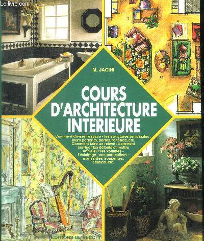 COURS D'ARCHITECTURE INTERIEURE - COMENT DIVISER L ESPACE / LES TRUCTURES PRINCIPALES / COMMENT FAIRE UN RELEVE / CAS PARTICULIERS MANSARDES SOUPENTES STUDIOS ETC.