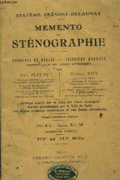 MEMENTO DE STENOGRAPHIE