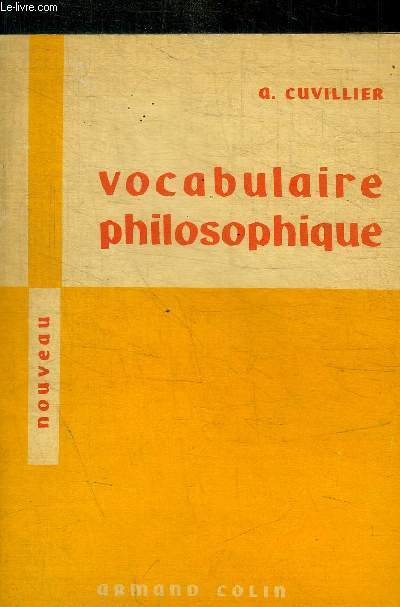 VOCABULAIRE PHILOSOPHIQUE