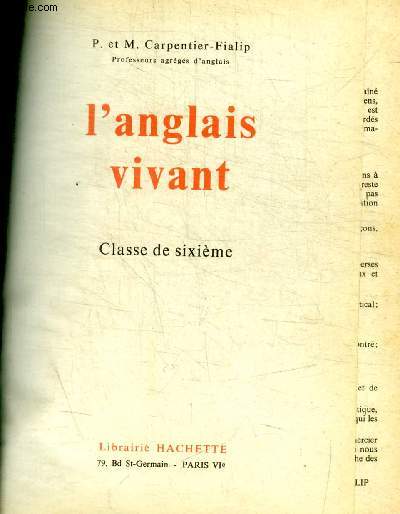 L ANGLAIS VIVANT - CLASSE DE SIXIEME