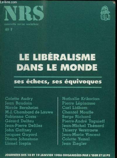 LA NOUVELLE REVUE SOCIALISTE - N 78/79 - JANVIER FEVRIER 1986 -