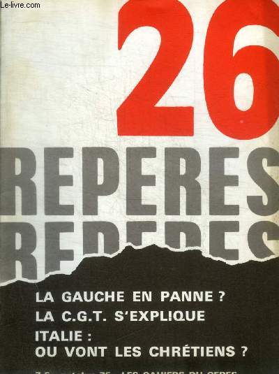 REPERES - LES CAHIERS CERES - N 26 - OCTOBRE 1975 -