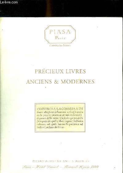 PRECIEUX LIVRES ANCIENS ET MODERNES - MERCREDI 16 JUIN 1999