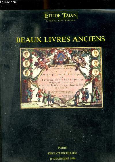 BEAUX LIVRES ANCIENS - 16 DECEMBRE 1994 -