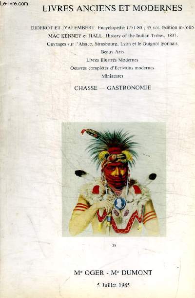 LIVRES ANCIENS ET MODERNES - CHASSE / GASTRONOMIE - 5 JUILLET 1985