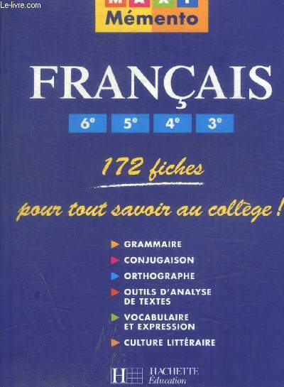 FRANCAIS - POUR TOUT SAVOIR AU COLLEGE !
