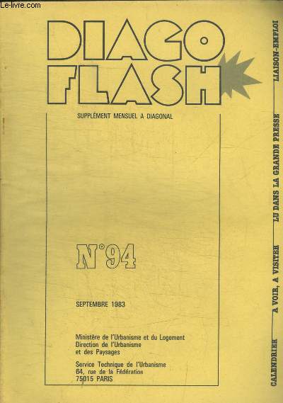 DIAGO FLASH - SUPPLEMENT MENSUEL A DIAGONAL - N 94 - SEPTEMBRE 1983 -