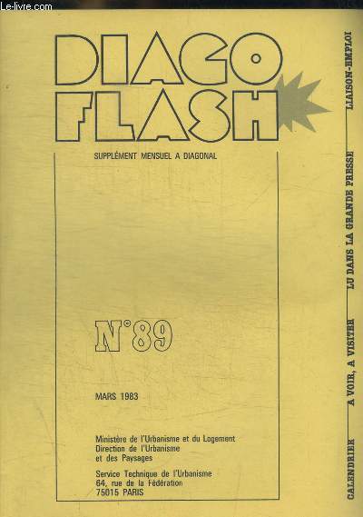 DIAGO FLASH - SUPPLEMENT MENSUEL A DIAGONAL - N 89 - MARS 1983 -