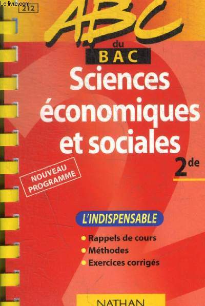 ABC DU BAC SCIENCES ECONOMIQUES ET SOCIALES
