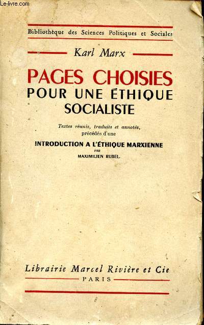 Pages choisies pour une thique socialiste (