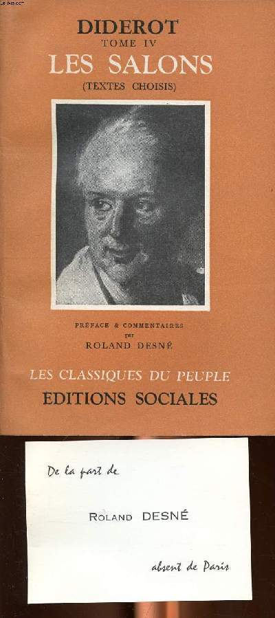 Les Salons (textes choisis) tome IV Collection Les classiquies du peuple