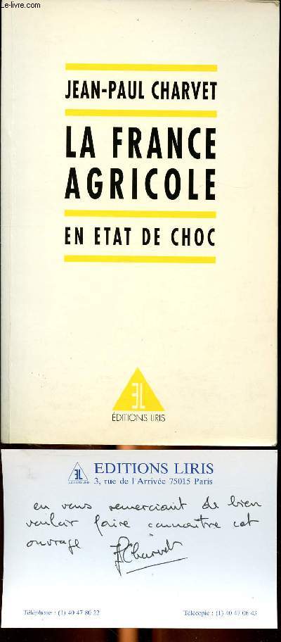 La France agricole en tat de choc Collection dirige par Bremond Janine