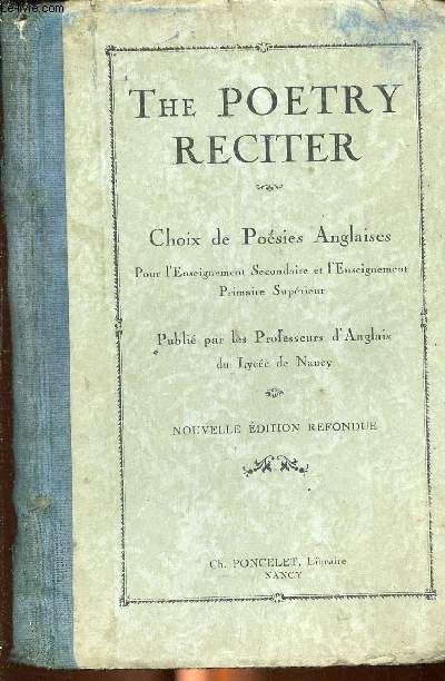 The poetry reciter Choix de posies anglaises