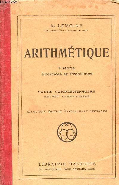 Arithmtique Thorie exercices et problmes Cours complmentaire