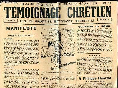 Courrier franais du tmoignage chrtien Lien du front de rsistance spirituelle N8
