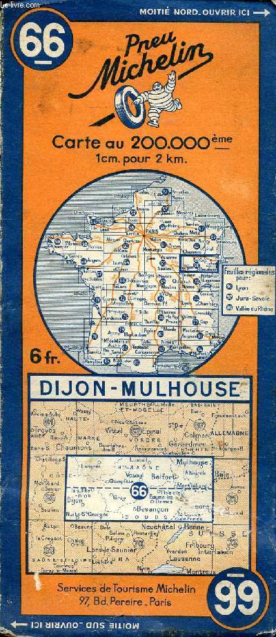 Carte gographique Dijon-Mulhouse