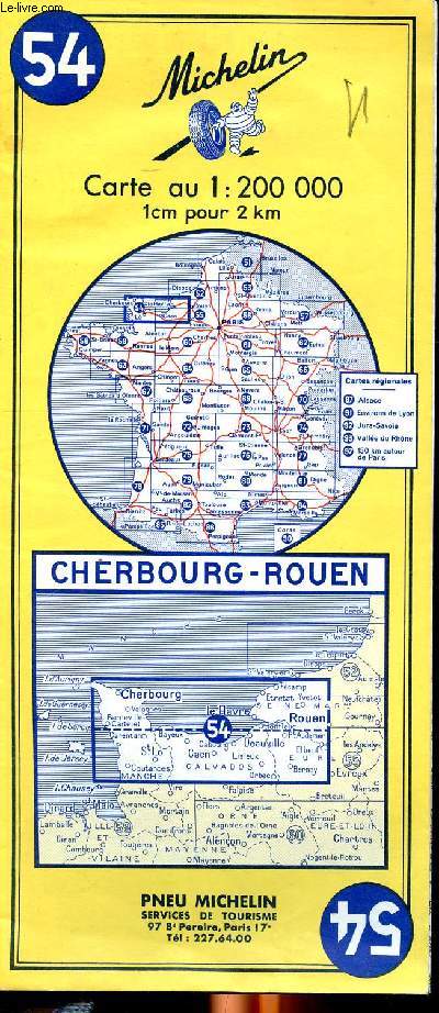 Carte gographique Cherbourg-Rouen