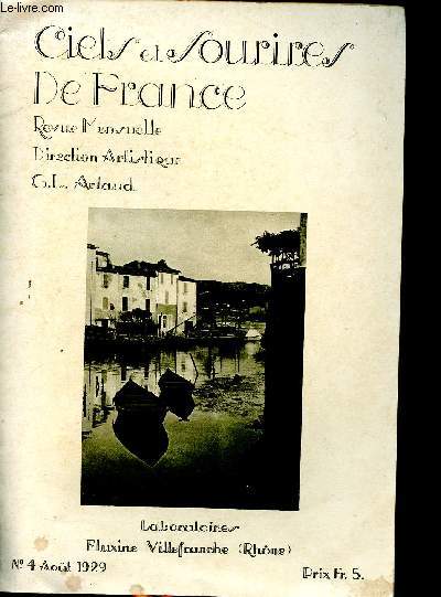 Ciel de Sourires de France revue mensuelle N4 Aot 1929