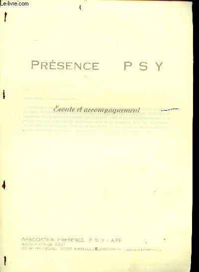 Prsence Psy Ecoute et accompagnement