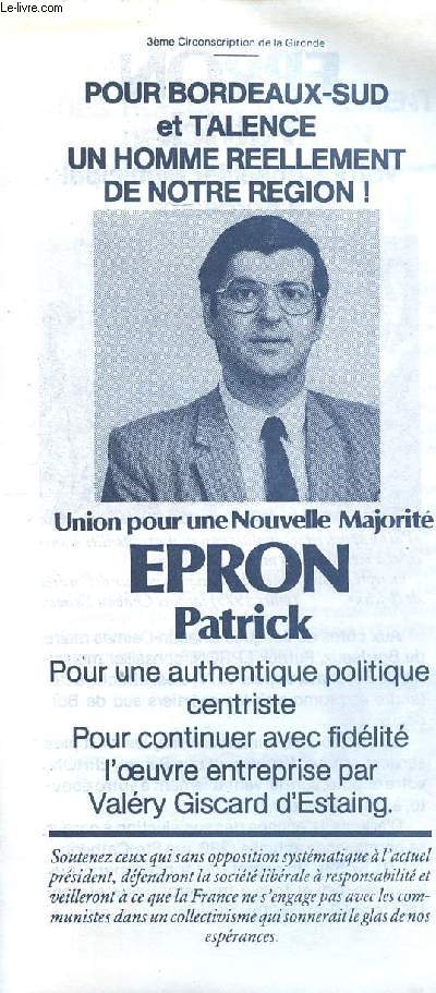 Union pour une Nouvelle Majorit Epron Patrick