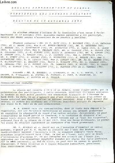 Commission des cadrans solaires Runion du 12 Novembre1983