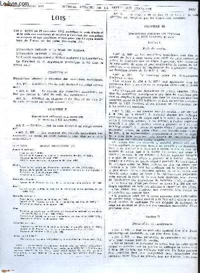 Journal officiel de la Rpublique Franaise du 30 novembre 1982 Sommaire: Lois, dcrets, arrts et circulaires