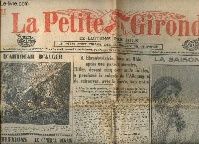 La petite Gironde N 22683 du lundi 27 aot 1934 Sommaire: L'accident d'autocar d'Ager, L'affaire Prince, la saison  Arcachon...