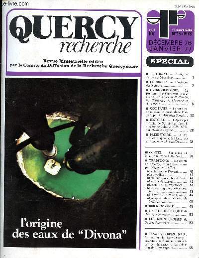 Quercy recherche N15 Dcembre 76 Janvier 77 L'origine des eaux de 