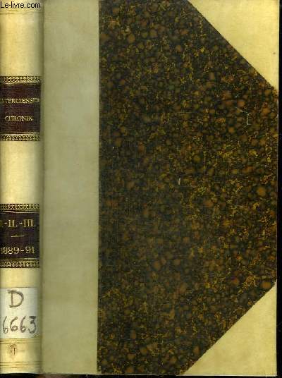 CISTERCIENSER - CHRONIK - 3 TOMES (Tome 1+2+3) EN 1 VOLUME : TOME 1 : JAHRGANG 1889 - NR.1-10 - TOME 2 : JAHRGANG 1890 - NR. 11-22 - TOME 3 : JAHRGANG 1891 - NR. 23-34