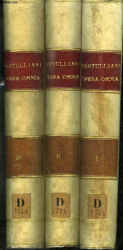 OPERA OMNIA - 3 TOMES E 3 VOLUMES (TOMUS PRIMUS + TOMUS SECUNDUS + TOMUS TERTIUS)