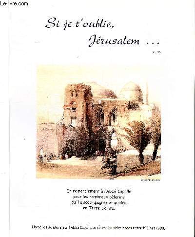 Si je t'oublie, Jrusalem...