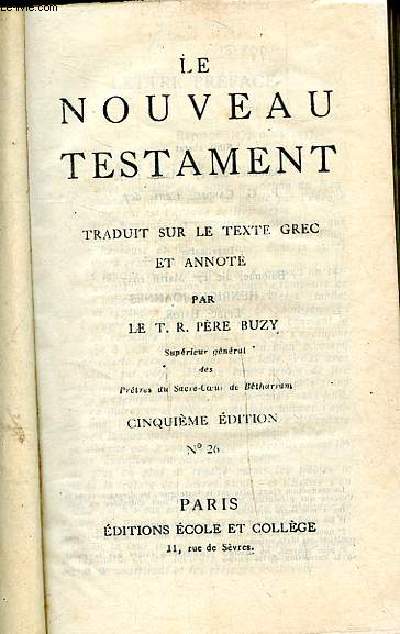 Le nouveau testament N26 5 dition