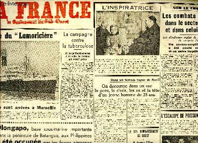 Journal La Fr&ance de Bordeaux et du Sud Ouest du mardi 13 janvier 1942 Sommaire: Le naufrage du 