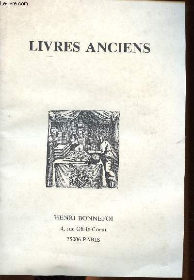 Catalogue d'une vente de livres anciens