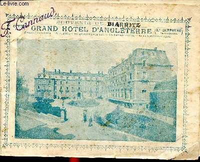 Souvenir de Biarritz Grand htel d'Angleterre