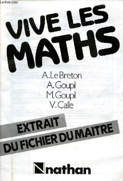 Vive les maths Extrait du fichier du maitre