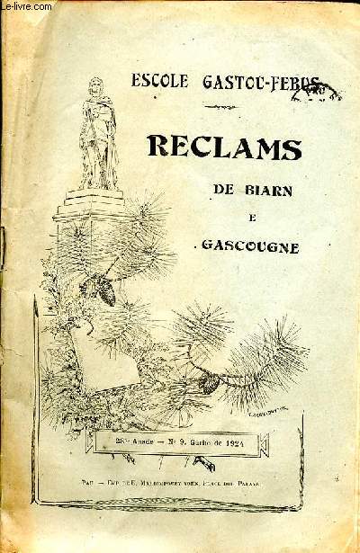 Reclams de Biarn e gascougne Escole Gastou Febus 28 anade N9 Garbe de 1924